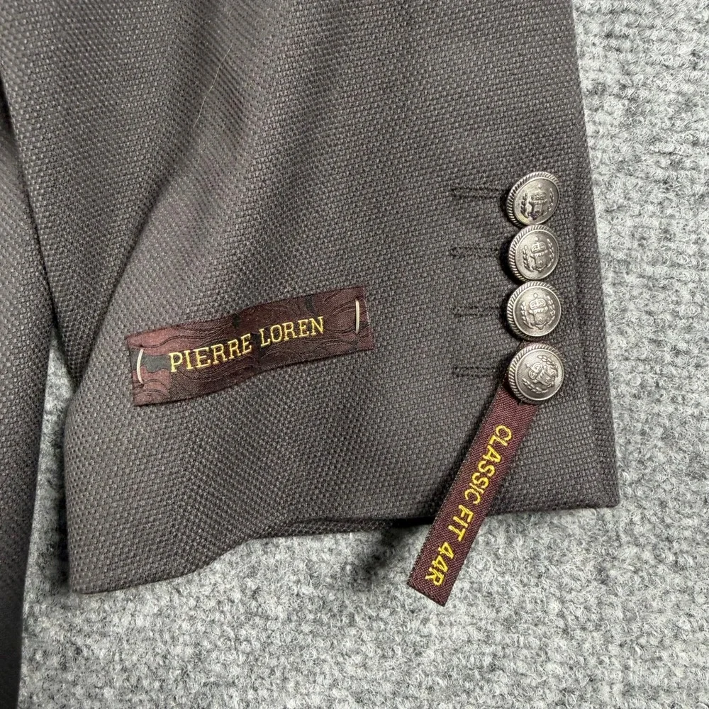 Pierre Loren Blazer Mens 44R Grey Classic Fit Two Button Sport Coat PL702406 NWT